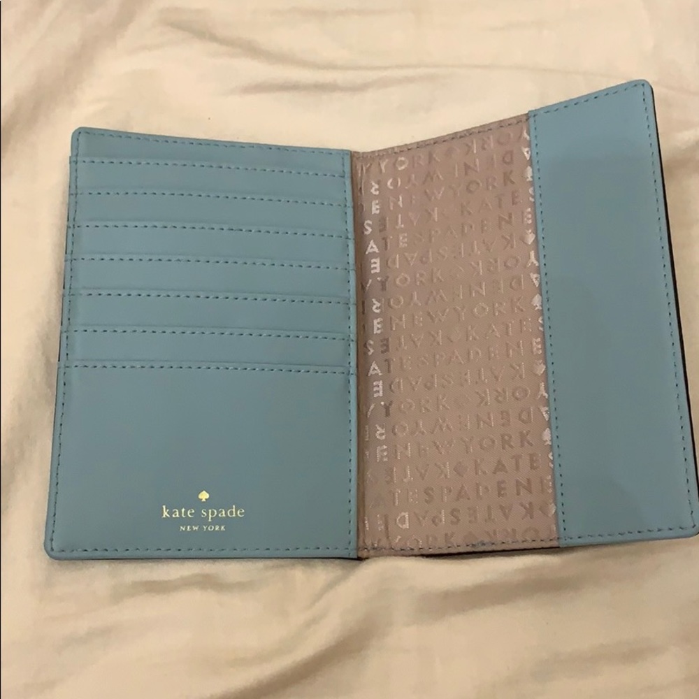 Kate Spade Leather Baby Blue Passport Card Holder - Picture 2 of 3